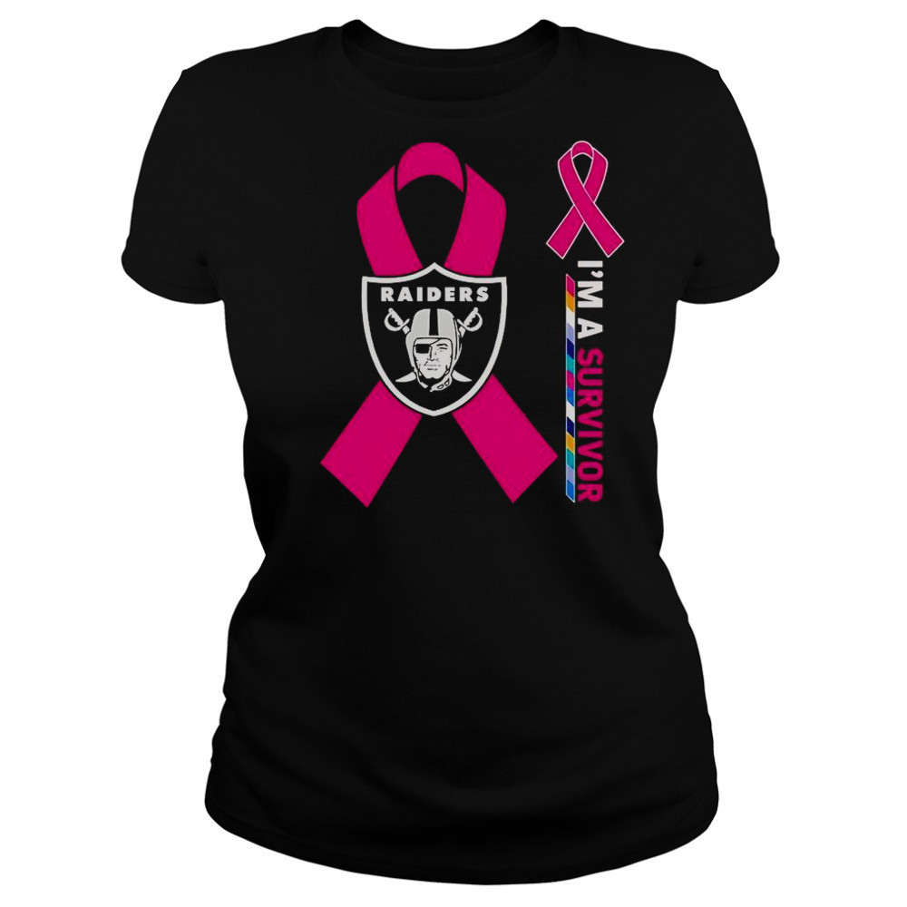 Las Vegas Raiders X Cancer Awareness I’m A Survivor T-Shirt Women's T-shirt