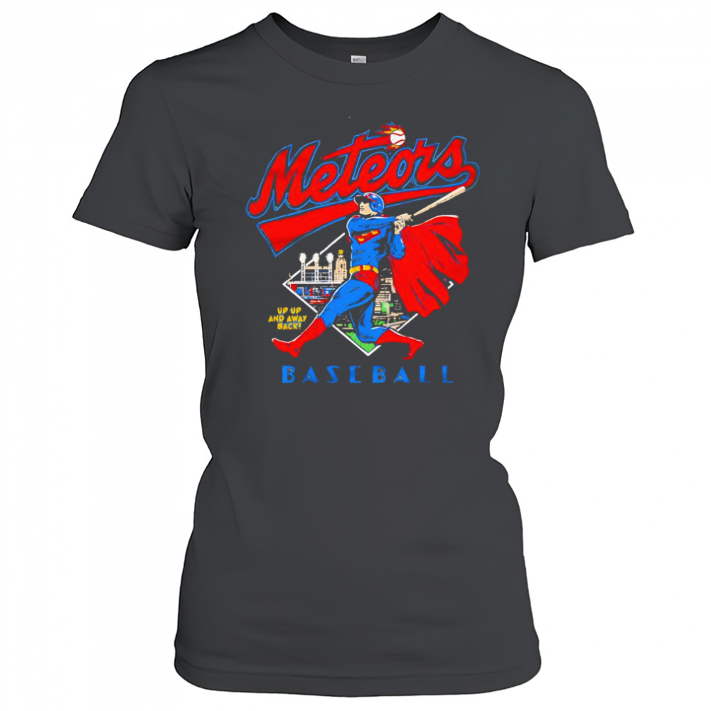 Meteors up up and away back baseball shirt Women's T-shirt