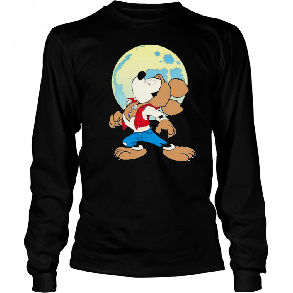 Mickey Mouse In Werewolf Halloween Shirt Long Sleeved
