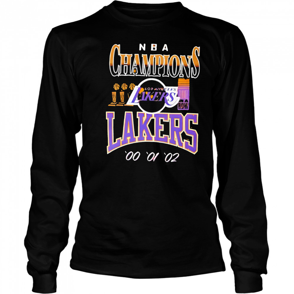 NBA Champions Los Angeles Lakers 00 01 02 shirt Long Sleeved