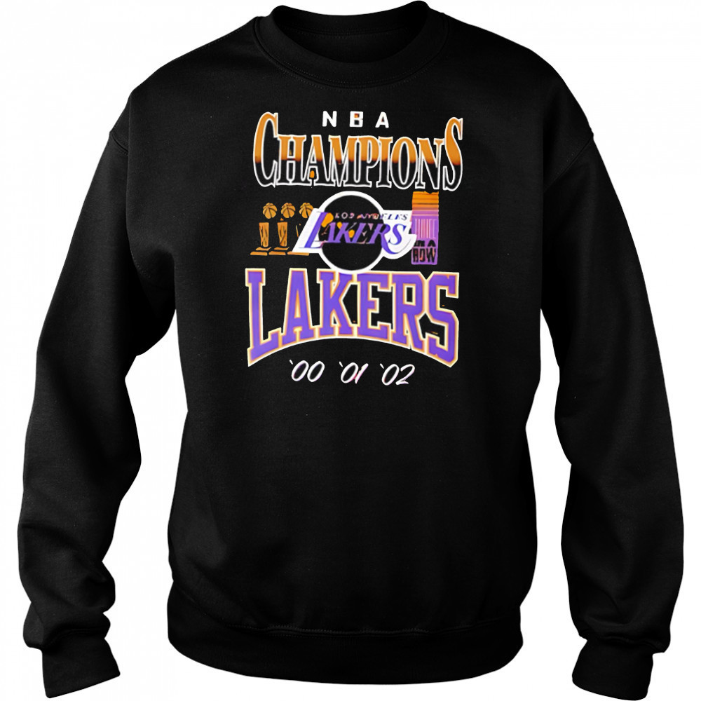 NBA Champions Los Angeles Lakers 00 01 02 shirt Hoodie
