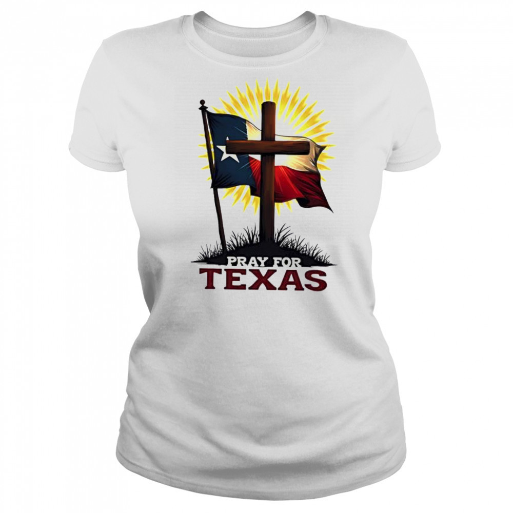 Pray for Texas cross and flag christian support shirt Women's T-shirt