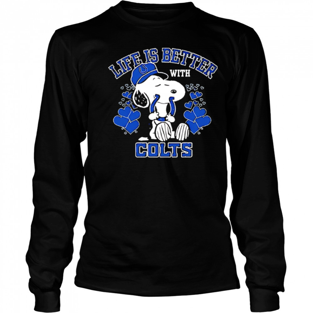 Snoopy Life Is Better With Indianapolis Colts shirt Long Sleeved