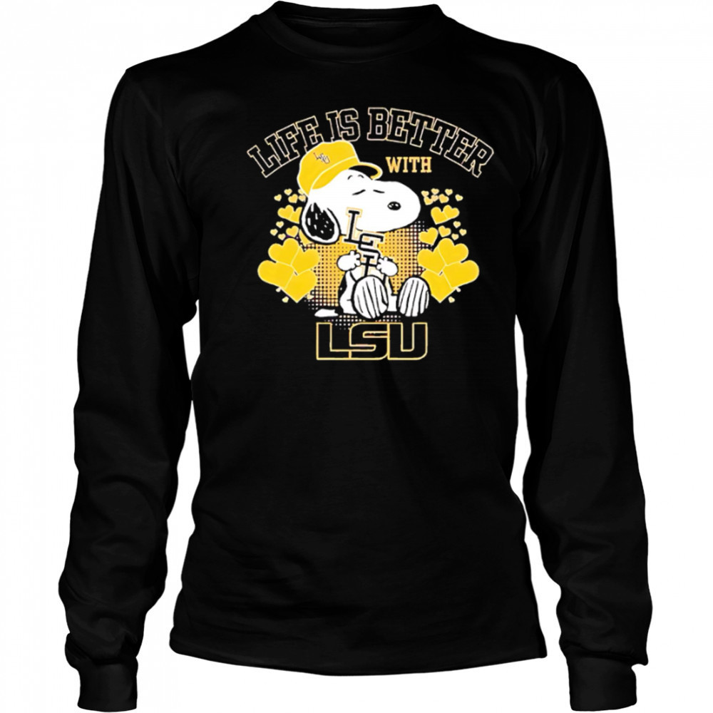 Snoopy Life is better with LSU shirt Long Sleeved