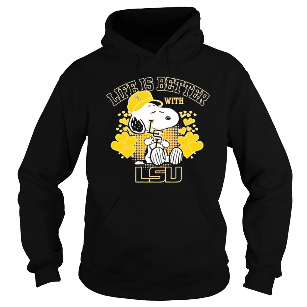 Snoopy Life is better with LSU shirt Sweatshirt