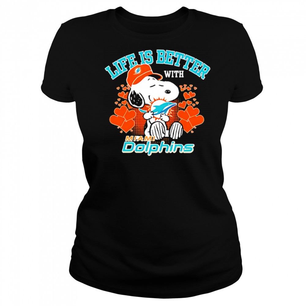 Snoopy Life Is Better With Miami Dolphins shirt Women's T-shirt
