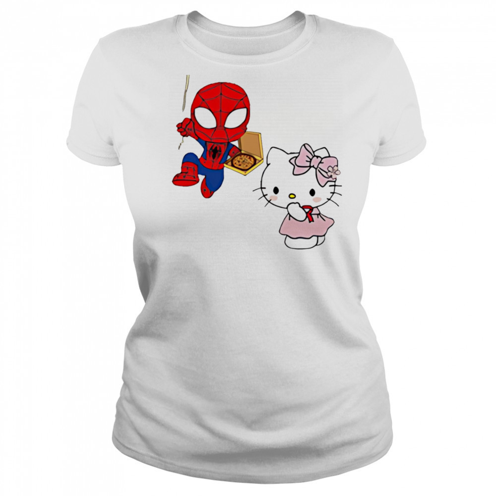 Spider Man Deliver Hello Kitty Pizza shirt Women's T-shirt
