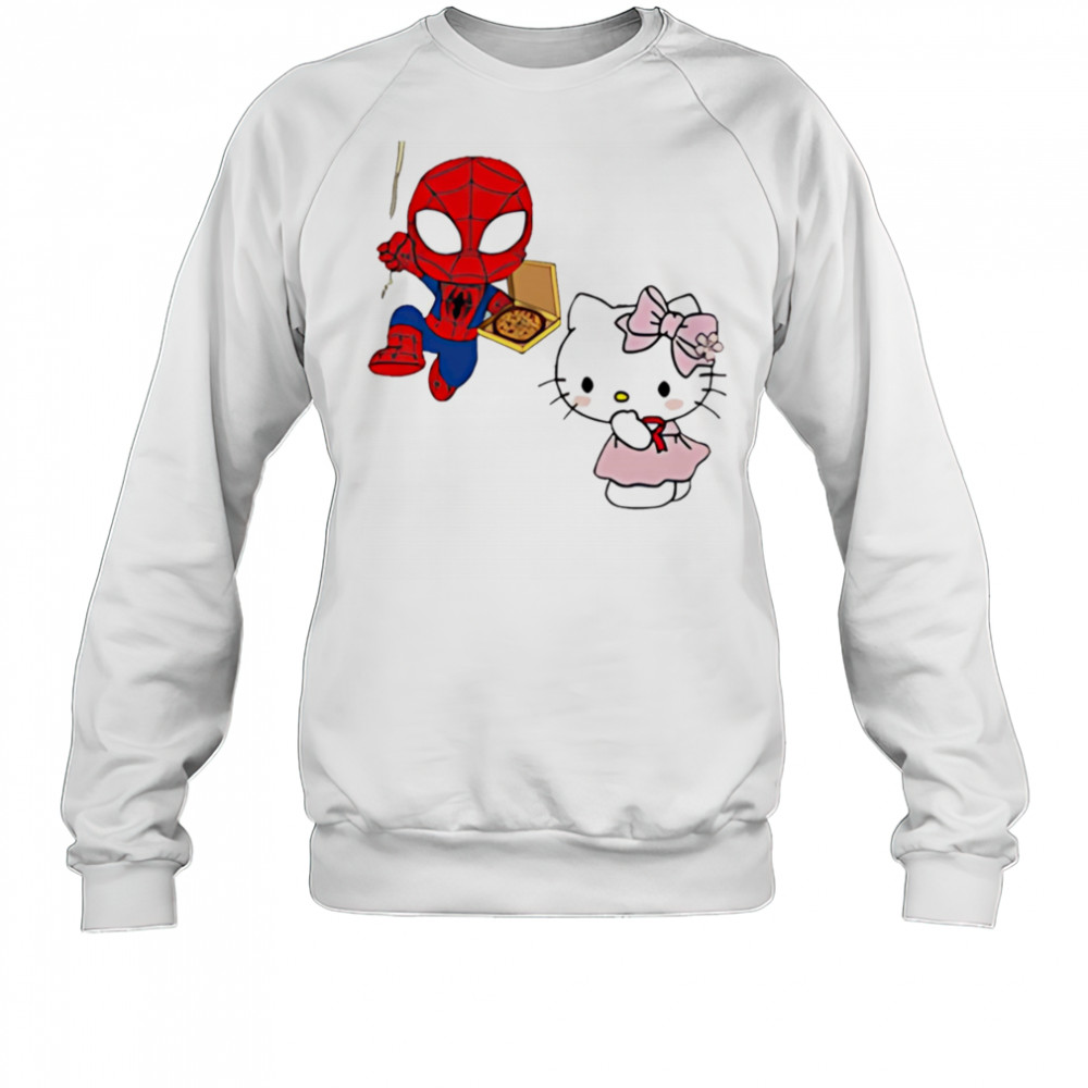 Spider Man Deliver Hello Kitty Pizza shirt Sweatshirt