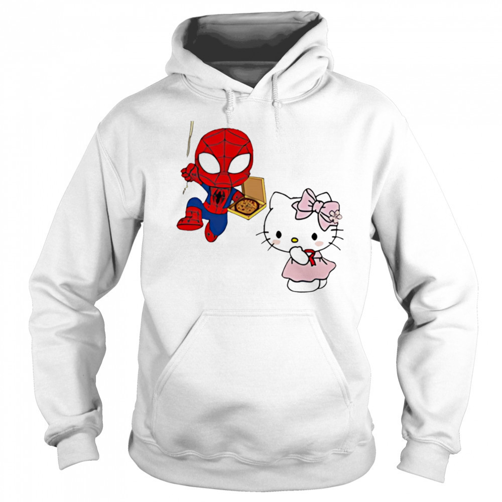 Spider Man Deliver Hello Kitty Pizza shirt Sweatshirt