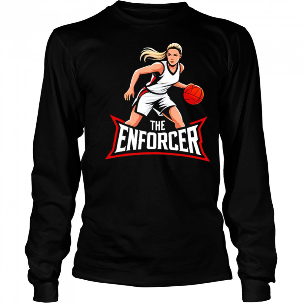 The Enforcer Bold Blonde Basketball Graphic shirt Long Sleeved