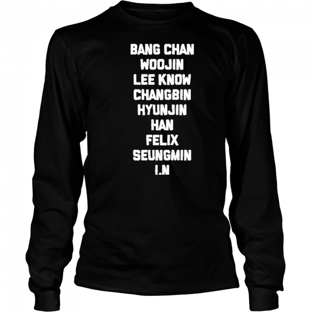 Bang Chan Woojin Lee Know Changbin Hyunjin Han Felix Seungmin I.N T-Shirt Long Sleeved