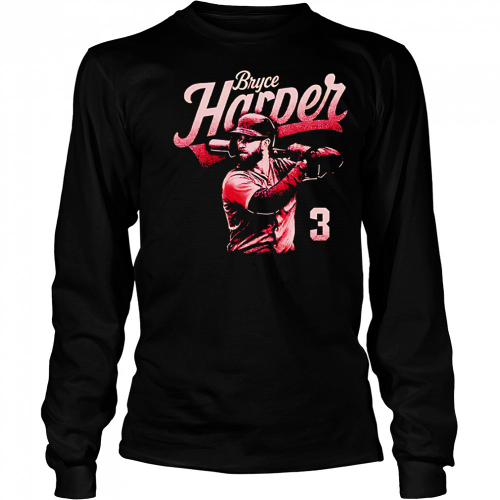 Bryce Harper number 3 Philadelphia Bitmap Retro shirt Long Sleeved