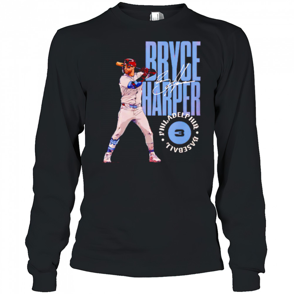 Bryce Harper Philadelphia Stamp signature baseball shirt Long Sleeved