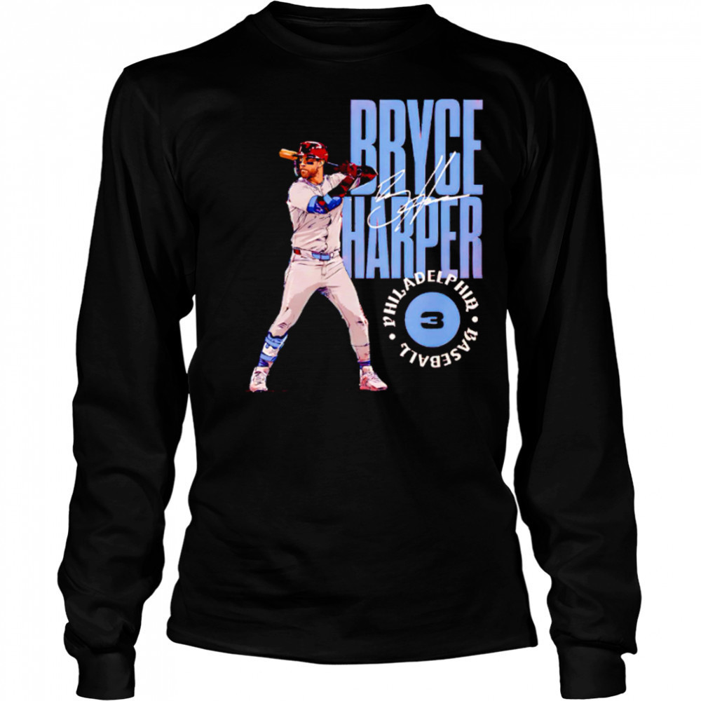 Bryce Harper Philadelphia Stamp signature baseball shirt Long Sleeved