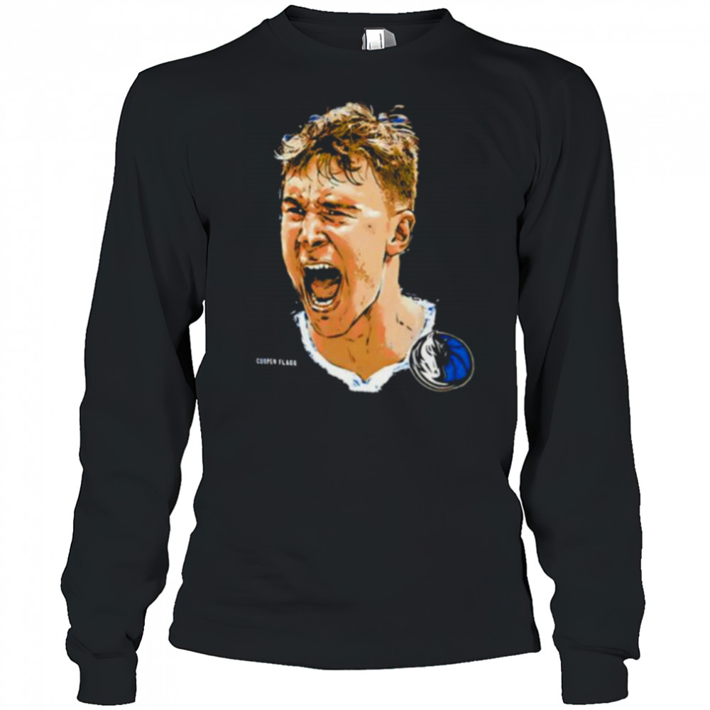 Cooper Flagg scream Dallas Mavericks NBA Star portrait shirt Long Sleeved