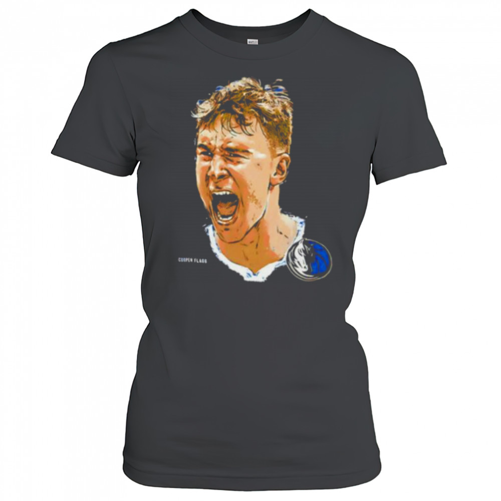 Cooper Flagg scream Dallas Mavericks NBA Star portrait shirt Women's T-shirt