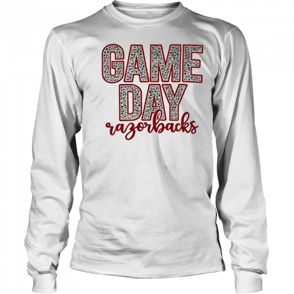 Game Day Razorbacks leopard shirt Long Sleeved