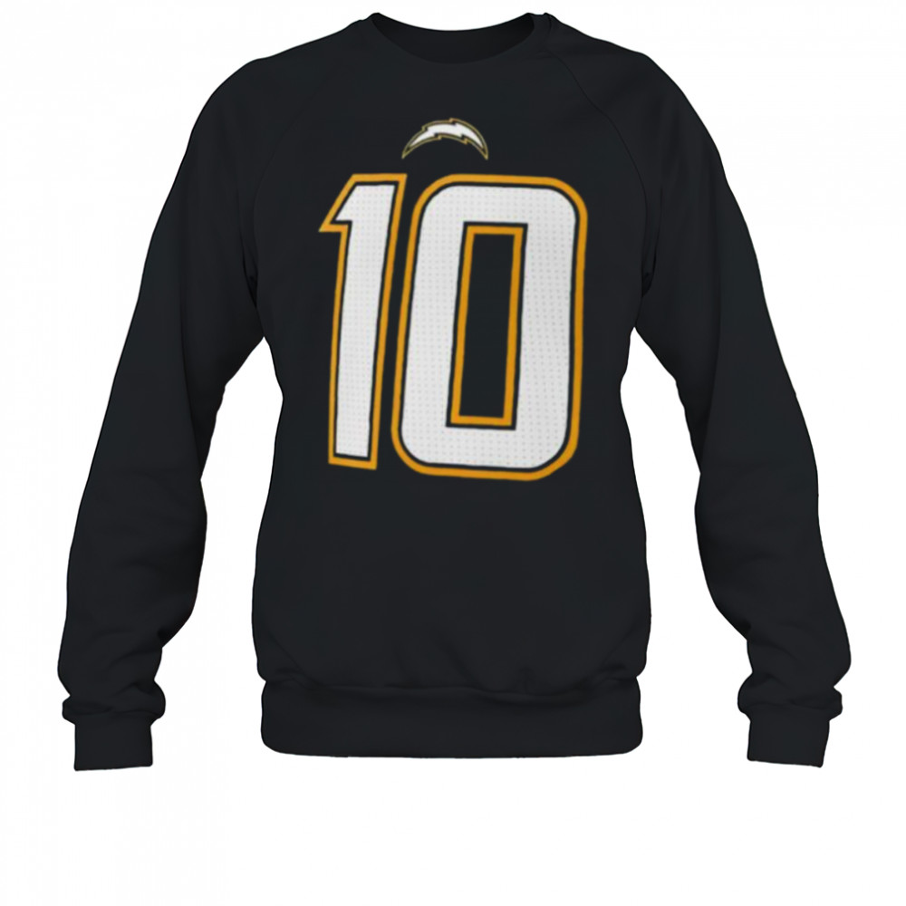 Justin Herbert 10 Los Angeles Chargers name and number 2 sided shirt Sweatshirt