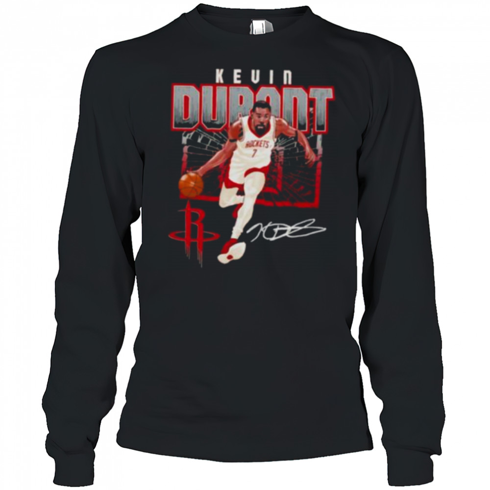 Kevin Durant #7 Houston Rockets shattered signature shirt Long Sleeved