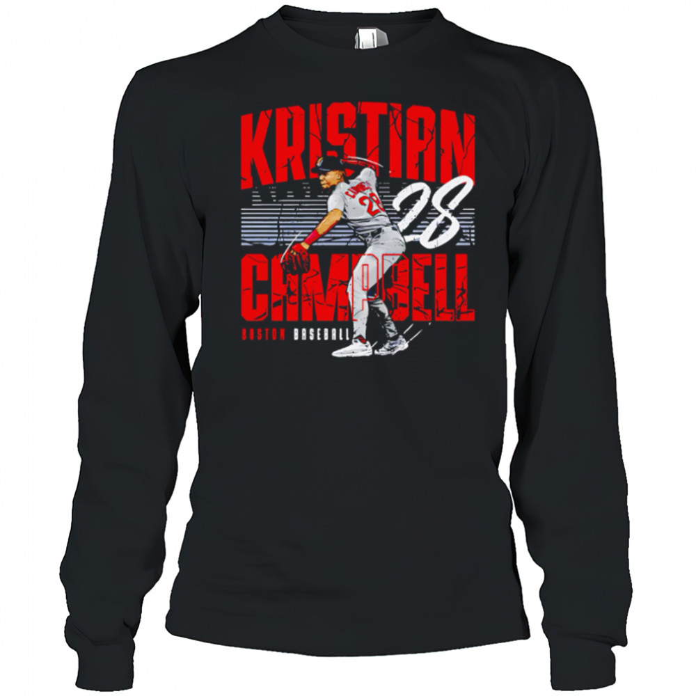 Kristian Campbell 28 Boston Player Name baseball retro shirt Long Sleeved
