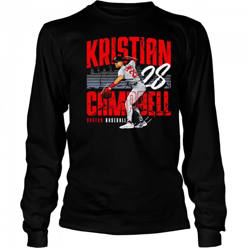 Kristian Campbell 28 Boston Player Name baseball retro shirt Long Sleeved
