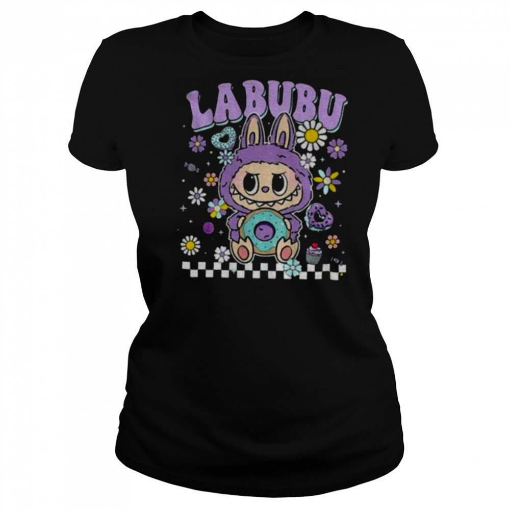 Labubu floral donut pastel cartoon character shirt Women's T-shirt