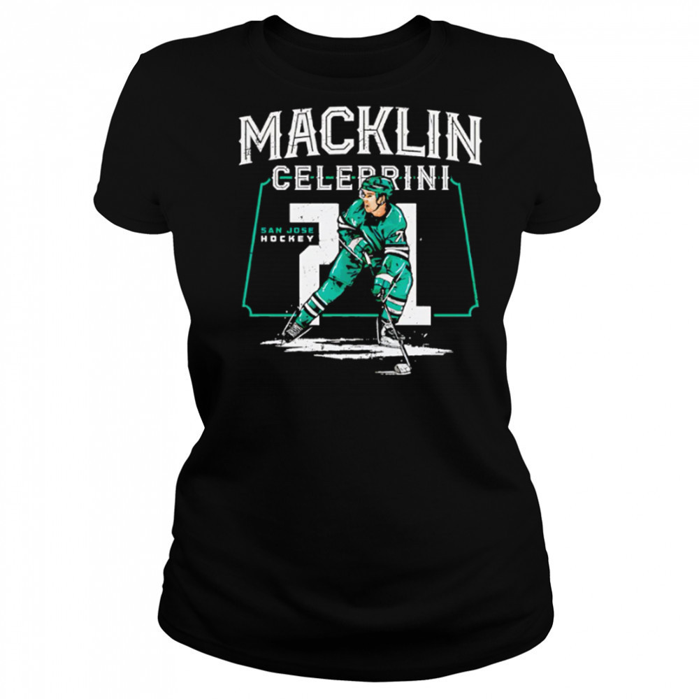 Macklin Celebrini 71 San Jose Player Name signature hockey shirt Women's T-shirt