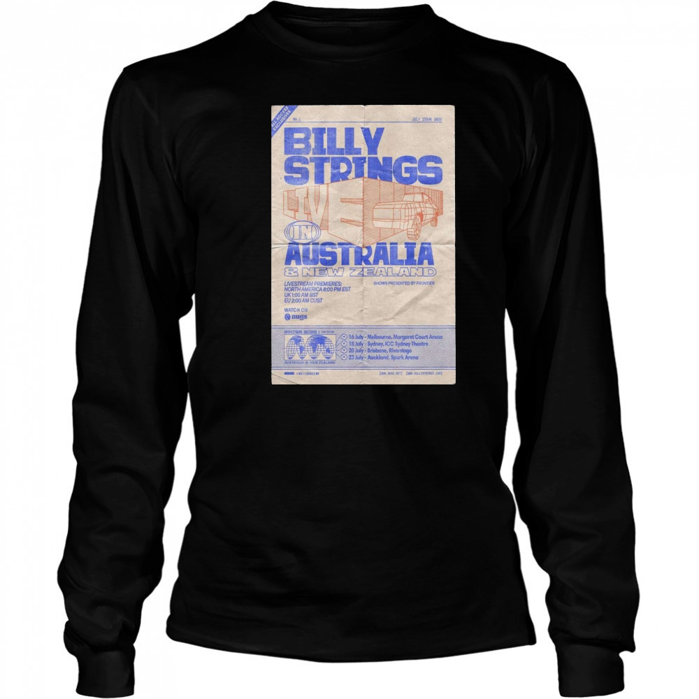 Melbourne Margaret Court Arena July 16, 2025 Billy Strings Poster T-Shirt Long Sleeved