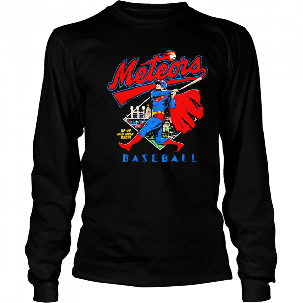 Meteors up up and away back baseball shirt Long Sleeved