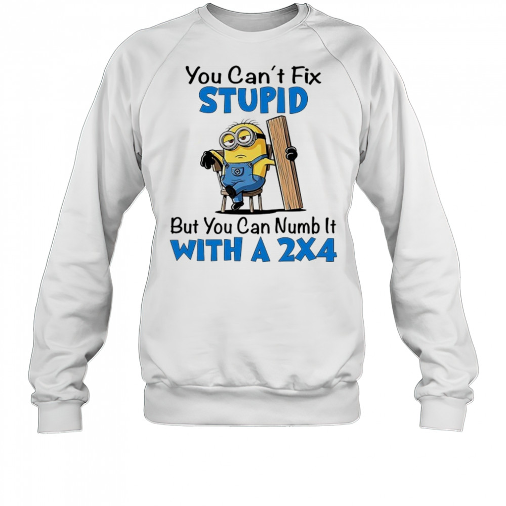 Minion you can’t fix stupid but you can numb it with a 2×4 shirt Sweatshirt