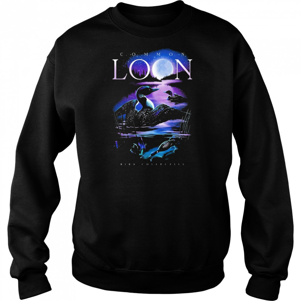 Moonlit Common Loon Bird Collective T-shirt Hoodie