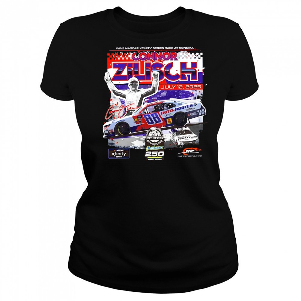 Nascar Connor Zilisch Checkered Flag Sports July 12 2025 signature shirt Women's T-shirt