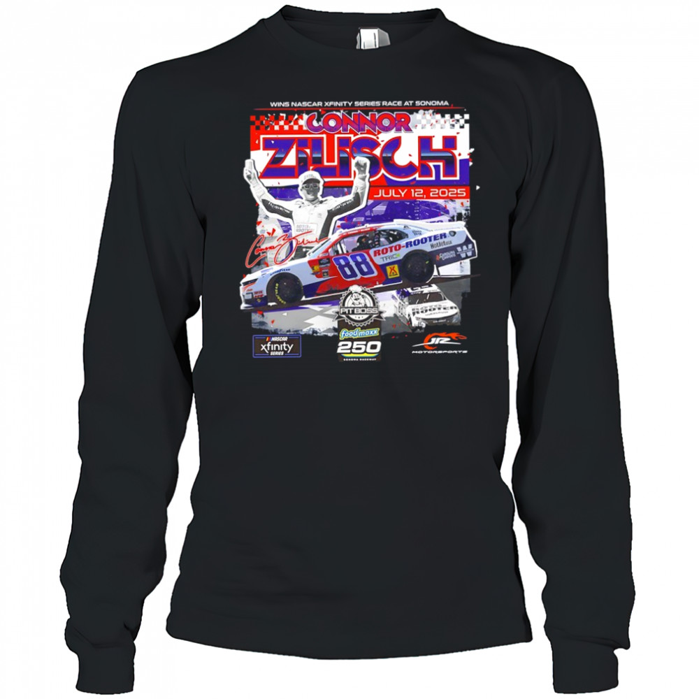 Nascar Connor Zilisch Checkered Flag Sports July 12 2025 signature shirt Long Sleeved