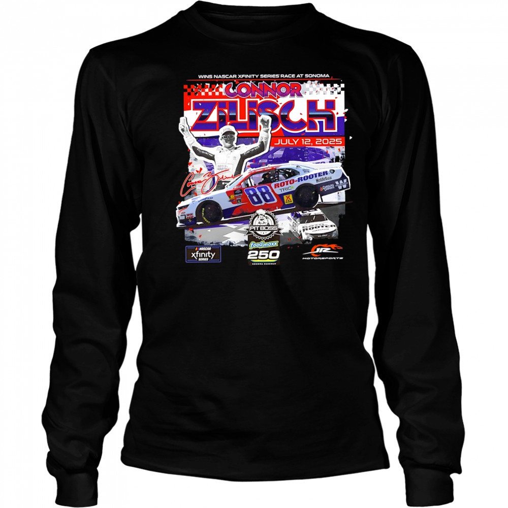 Nascar Connor Zilisch Checkered Flag Sports July 12 2025 signature shirt Long Sleeved