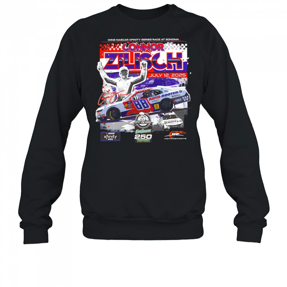 Nascar Connor Zilisch Checkered Flag Sports July 12 2025 signature shirt Sweatshirt