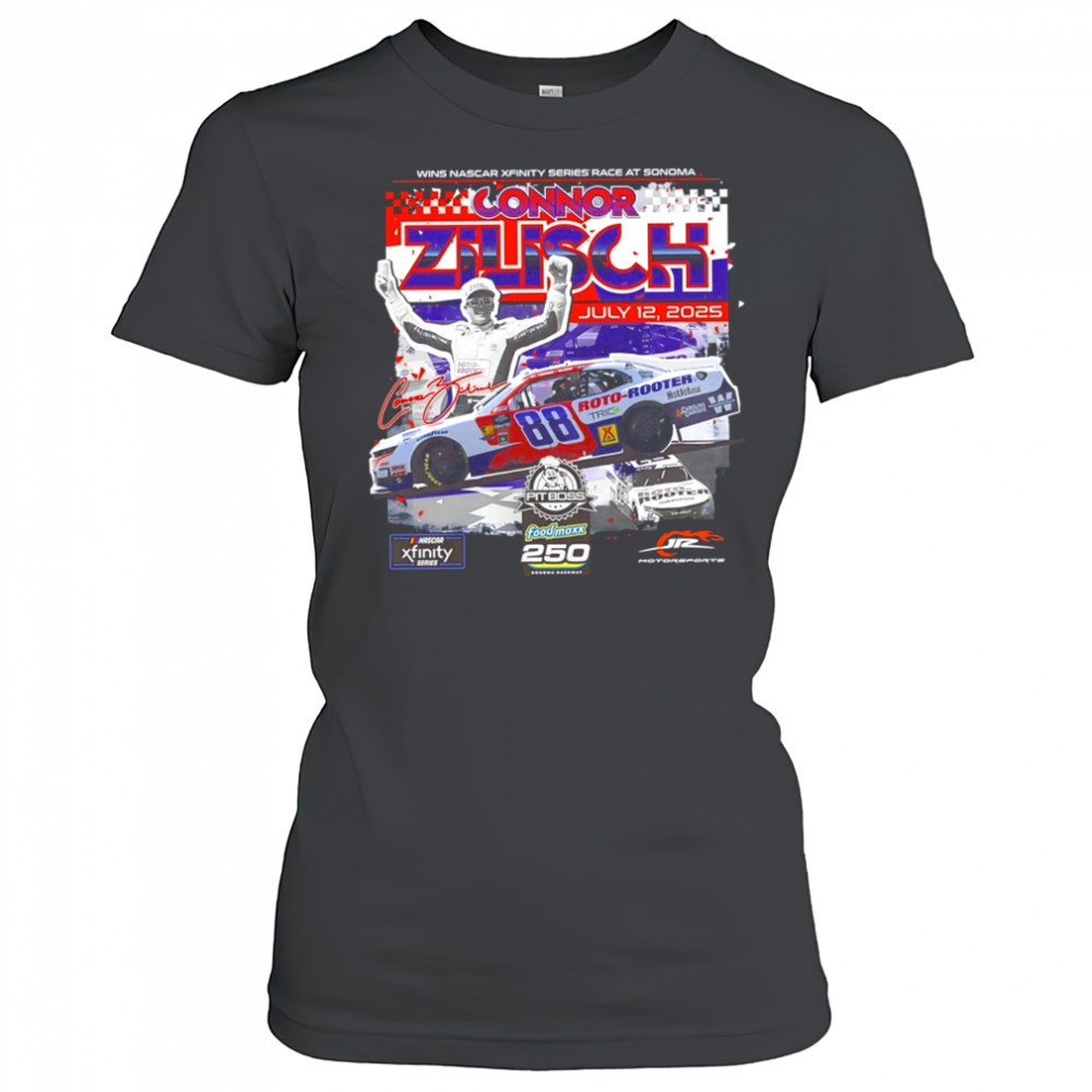 Nascar Connor Zilisch Checkered Flag Sports July 12 2025 signature shirt Women's T-shirt