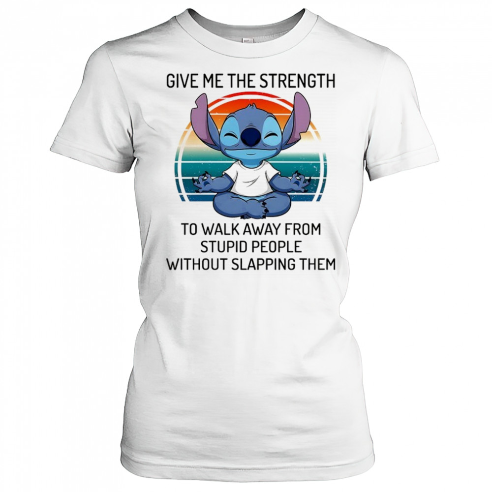 Stitch Yoga give me the strength to walk away from stupid people shirt Women's T-shirt
