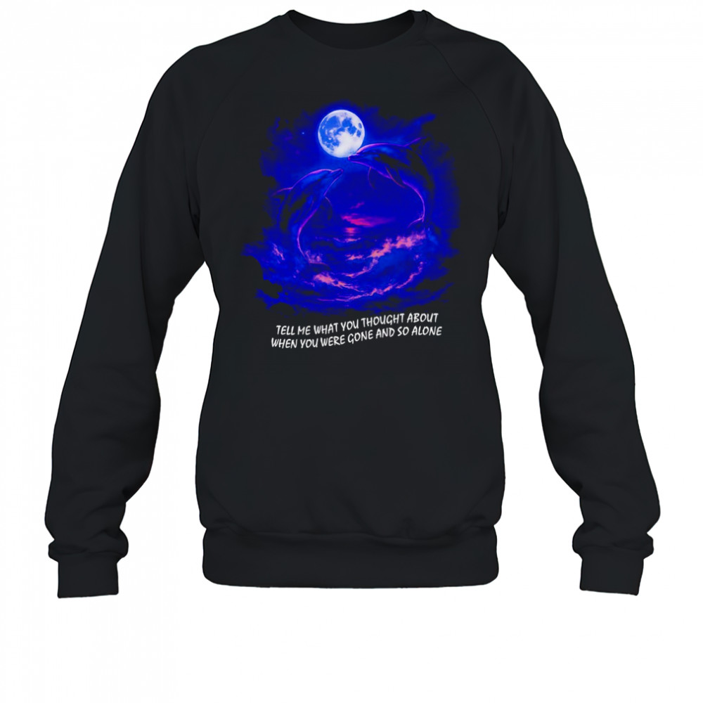 Tell me what you thought about when you were gone and so alone fantasy dolphins shirt Sweatshirt
