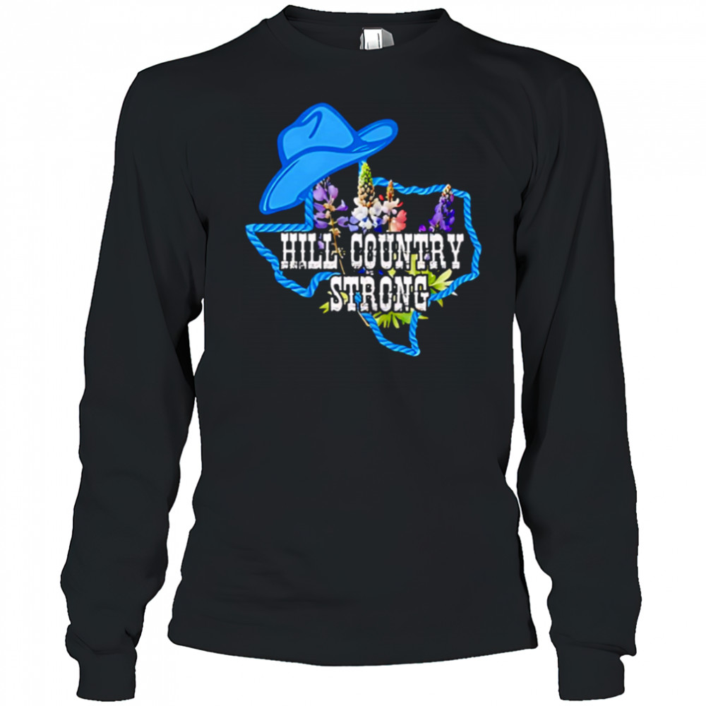 Texas Bluebonnet Hill Country Strong Cowboy Hat Western Rope Floral shirt Long Sleeved