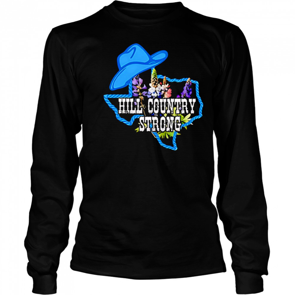Texas Bluebonnet Hill Country Strong Cowboy Hat Western Rope Floral shirt Long Sleeved