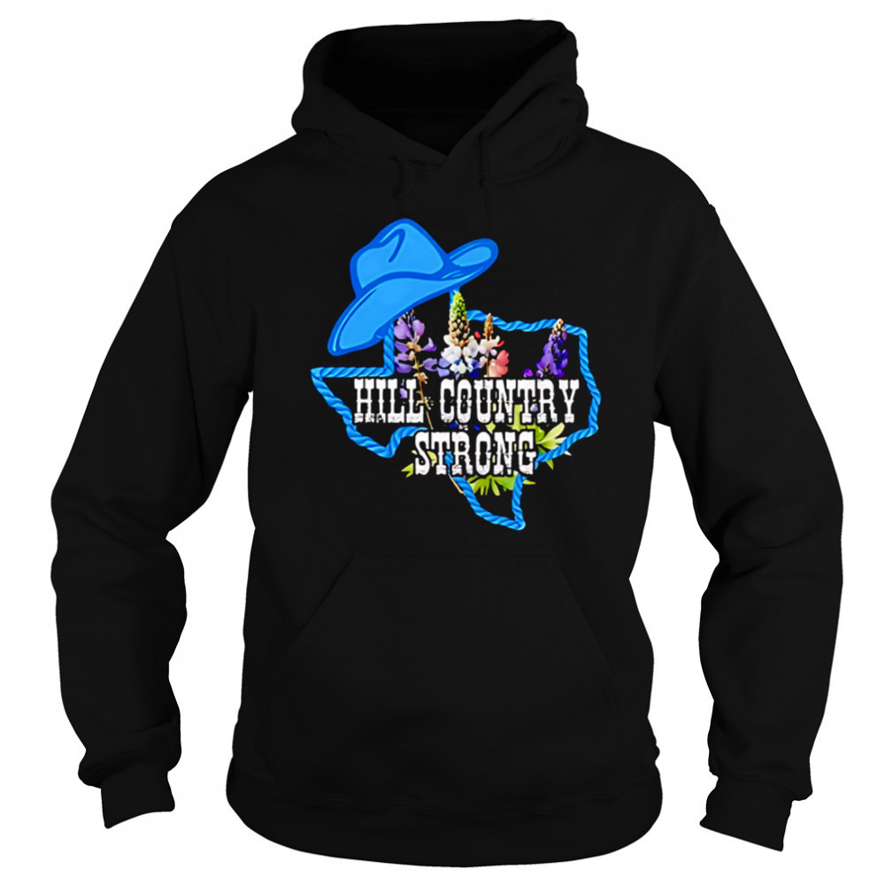 Texas Bluebonnet Hill Country Strong Cowboy Hat Western Rope Floral shirt Sweatshirt