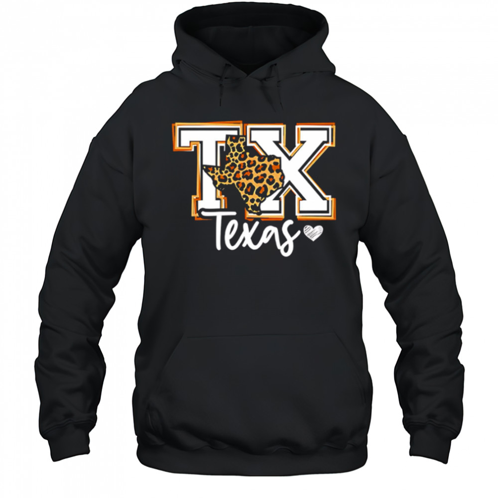 Texas leopard print tx graphic western style shirt Hoodie