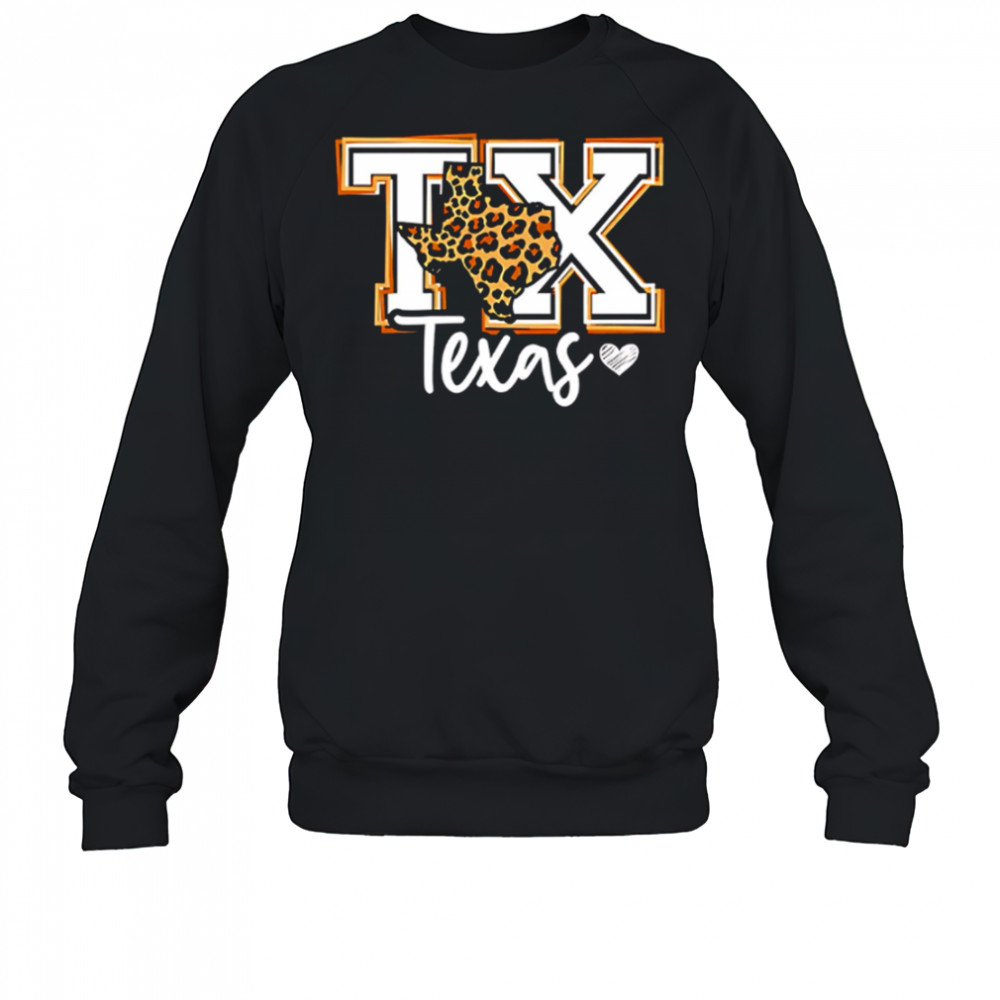 Texas leopard print tx graphic western style shirt Sweatshirt
