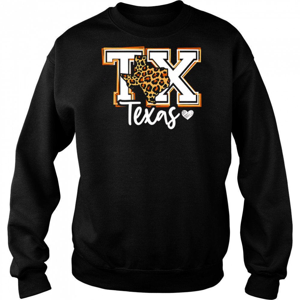 Texas leopard print tx graphic western style shirt Hoodie