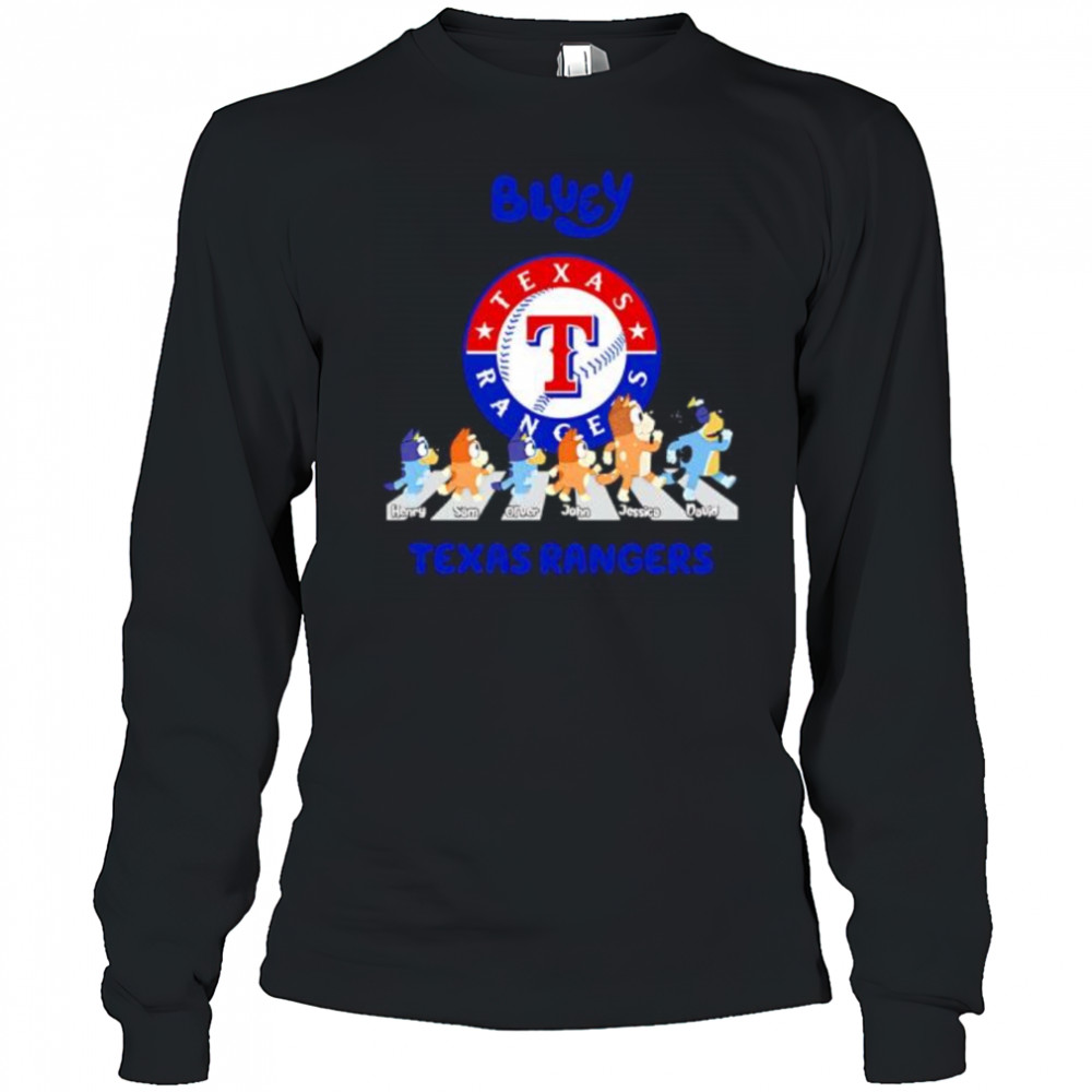 Texas Rangers Bluey Baseball Fan shirt Long Sleeved