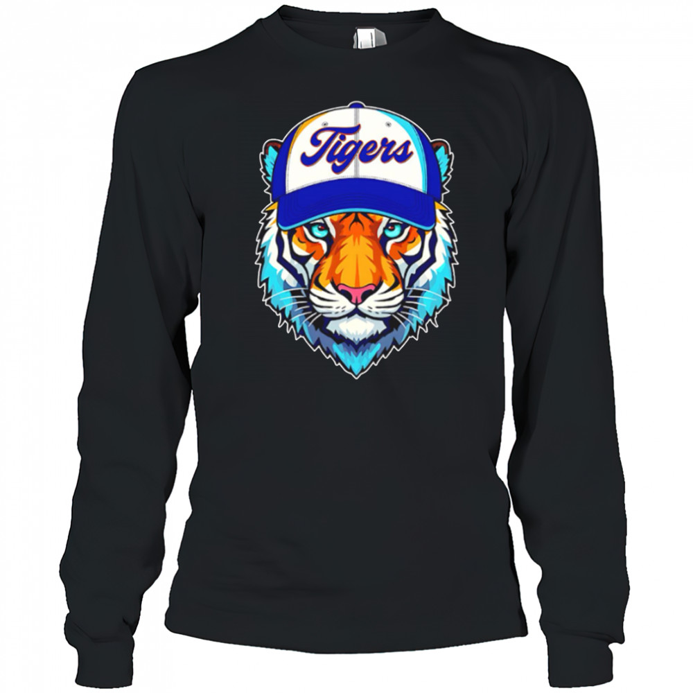 Vintage Detroit Baseball Tiger Sports Big Head shirt Long Sleeved