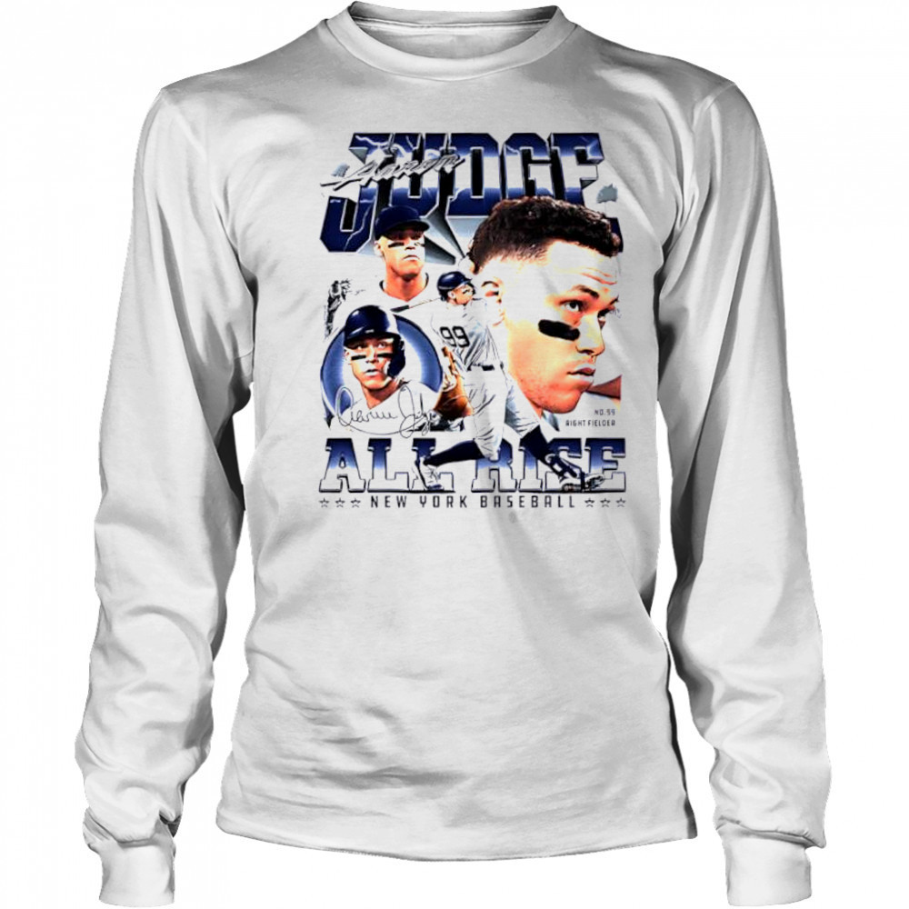 Aaron Judge New York baseball signature no 99 retro shirt Long Sleeved