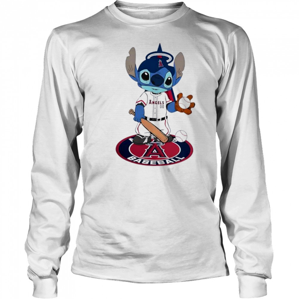 Baby Stitch Player Los Angeles Angels Baseball shirt Long Sleeved