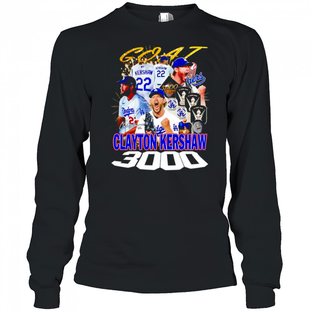 Goat Clayton Kershaw 3000 graphic shirt Long Sleeved