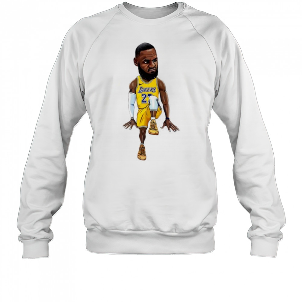 Lebron James Art Los Angeles Lakers jersey cartoon shirt Sweatshirt